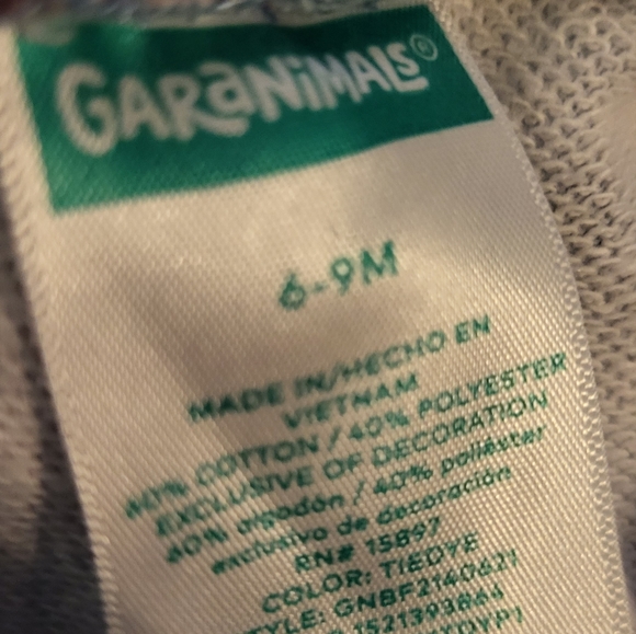 Nautica/Simple Joy Bodysuits & Garanimals Tye Dye Sweats 6-9mth - Picture 3 of 5